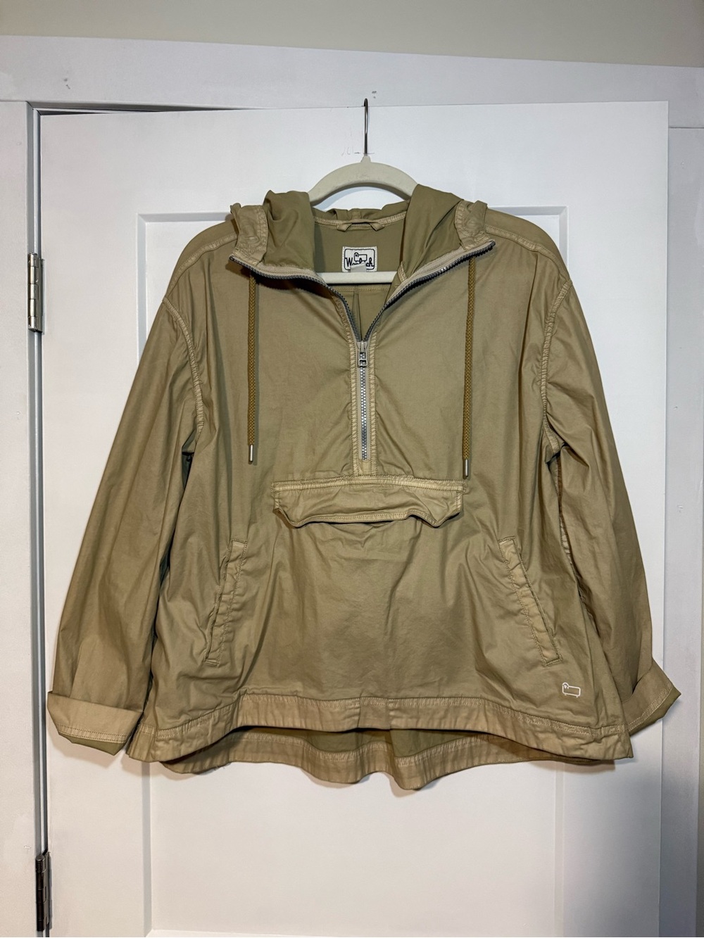 Woolrich Kids Khaki Hooded Pullover Raincoat
